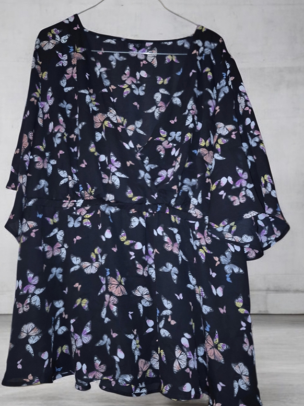 Torrid Lily Black Butterfly Georgette Babydoll Blouse